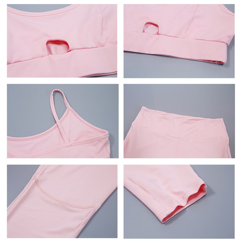 Hot Pink Women's Yoga/Workout Fitness Set - Pants & Bra