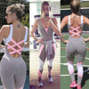 Image of Women's One Piece Yoga Fitness Jumpsuit - Gray and Pink