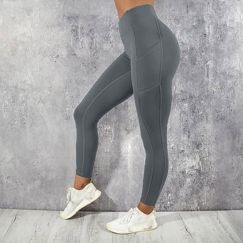 Women's Solid Workout Leggings with Pockets